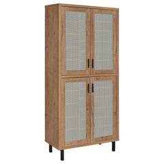 Best Furniture Outlet - Coaster - Teller 80-inch 4-door Tall Shoe Storage Cabinet Natural Oak - 950440
