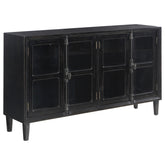 Best Furniture Outlet - Coaster - Sylvia 4-door Wood Lattice Accent Storage Cabinet Black - 950780