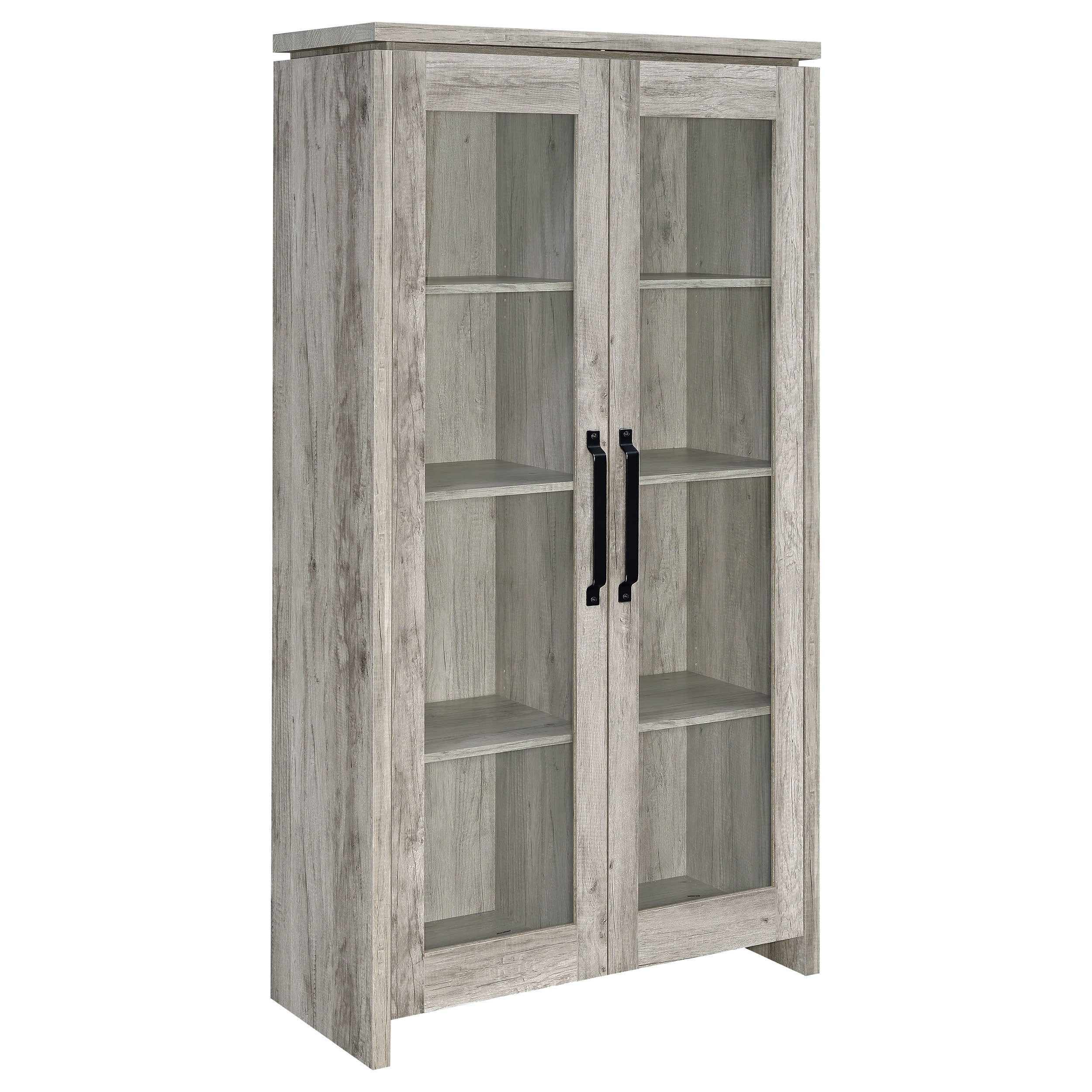 Best Furniture Outlet - Coaster - Alejo 2-door Engineered Wood Tall Cabinet Grey Driftwood - 950783