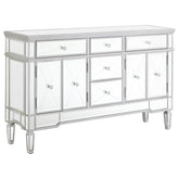 Best Furniture Outlet - Coaster - Duchess 5-drawer Mirrored Storage Accent Cabinet Silver - 950849