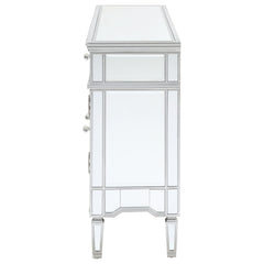 Duchess 5-drawer Mirrored Storage Accent Cabinet Silver
