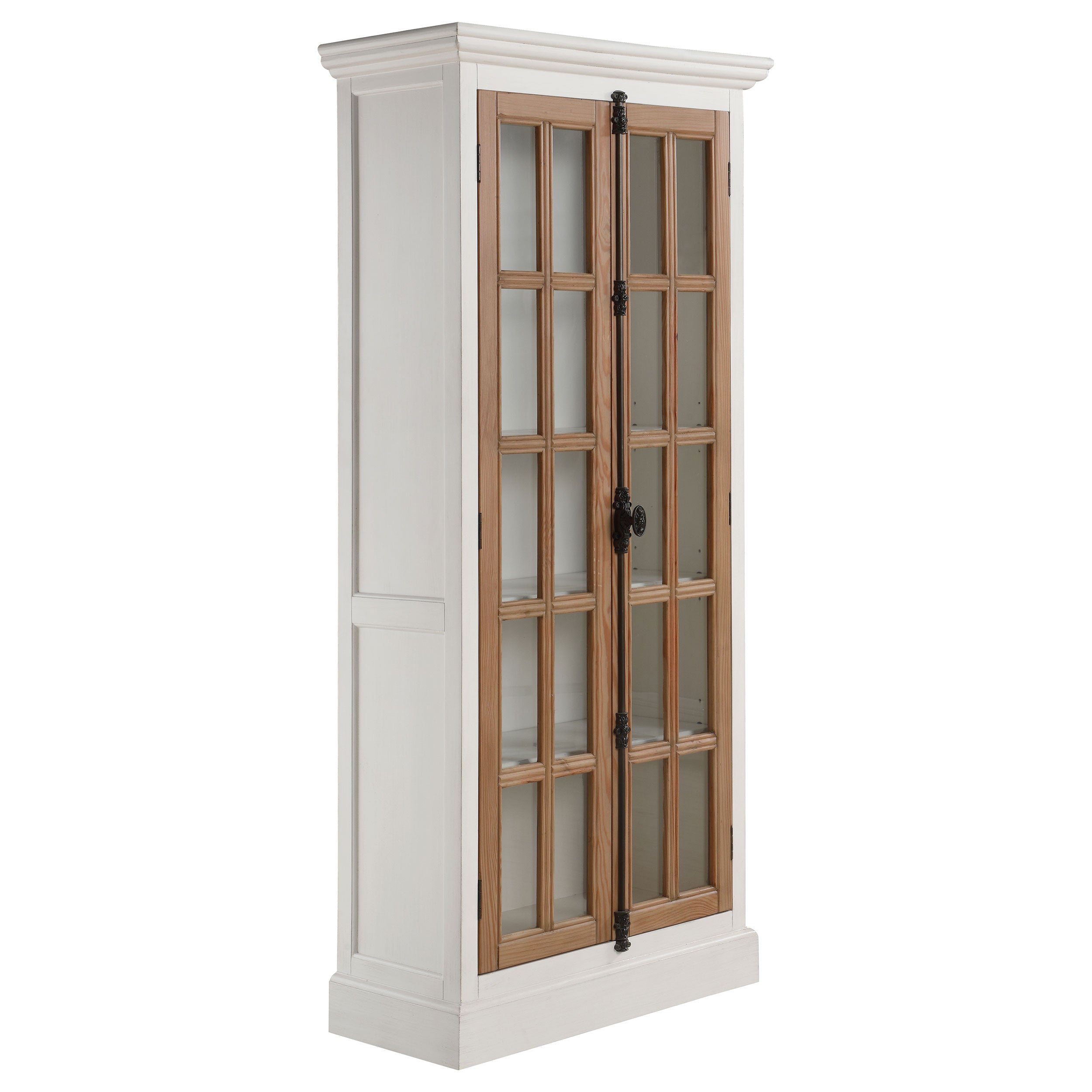 Best Furniture Outlet - Coaster - Tammi 2-door Wood Tall Cabinet Distressed White and Brown - 950965