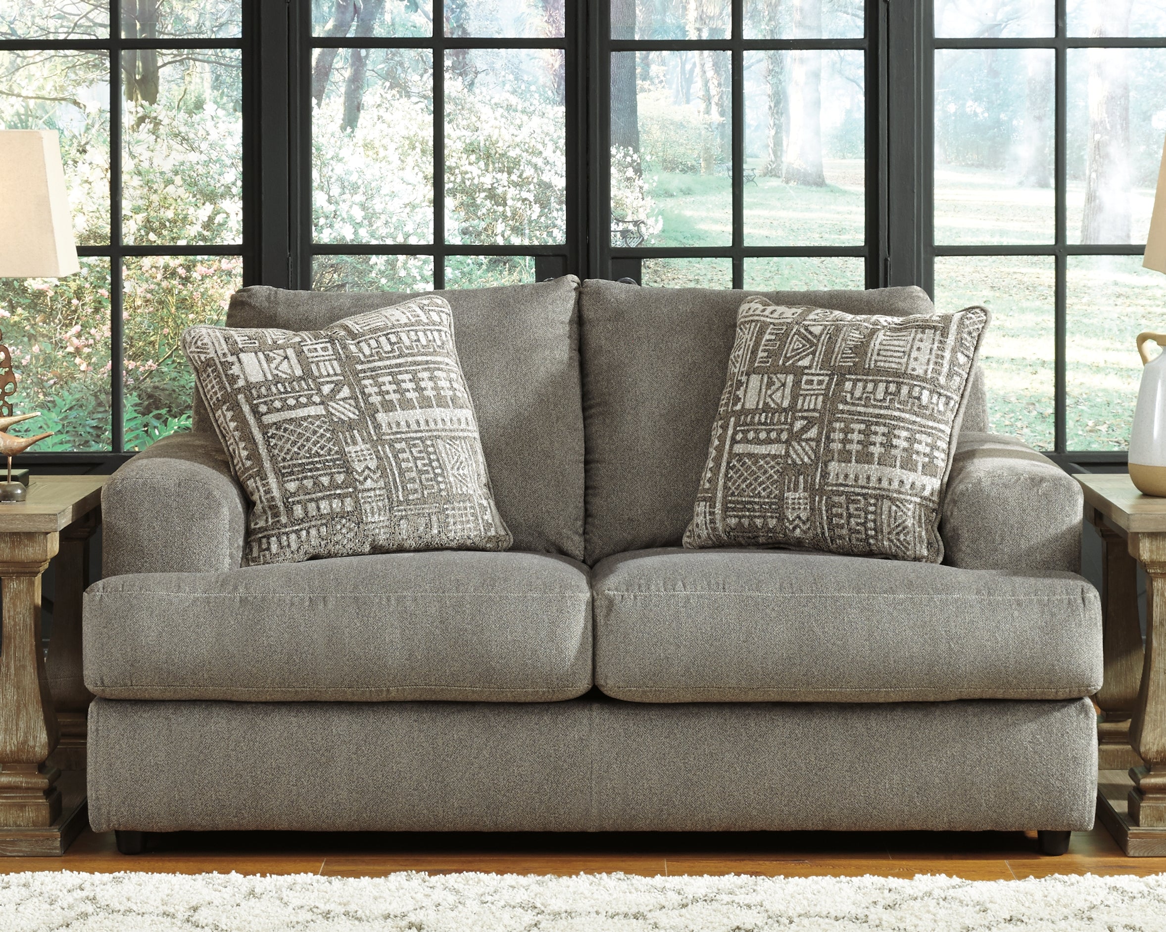 Best Furniture Outlet - Ashley Furniture - Soletren Living Room - Loveseat / Ash - 9510335