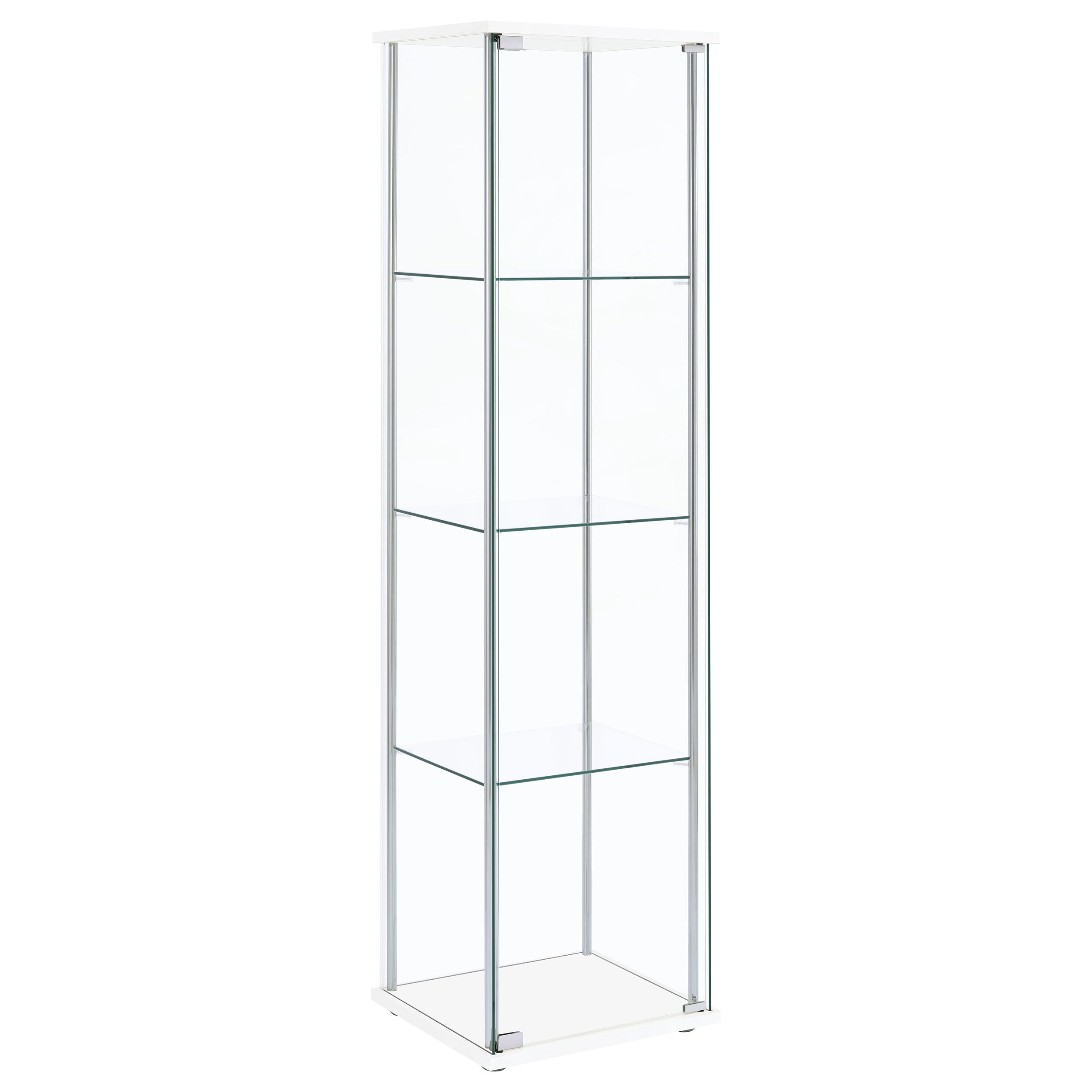 Best Furniture Outlet - Coaster - Bellatrix 3-shelf Clear Glass Curio Cabinet White - 951072