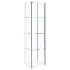 Best Furniture Outlet - Coaster - Bellatrix 3-shelf Clear Glass Curio Cabinet White - 951072