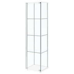 Bellatrix 3-shelf Clear Glass Curio Cabinet White
