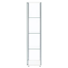 Bellatrix 4-shelf Clear Glass Curio Cabinet White