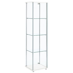 Bellatrix 4-shelf Clear Glass Curio Cabinet White