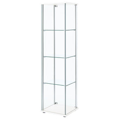 Bellatrix 4-shelf Clear Glass Curio Cabinet White