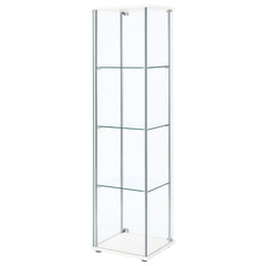 Bellatrix 3-shelf Clear Glass Curio Cabinet White