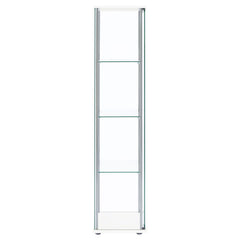 Bellatrix 4-shelf Clear Glass Curio Cabinet White