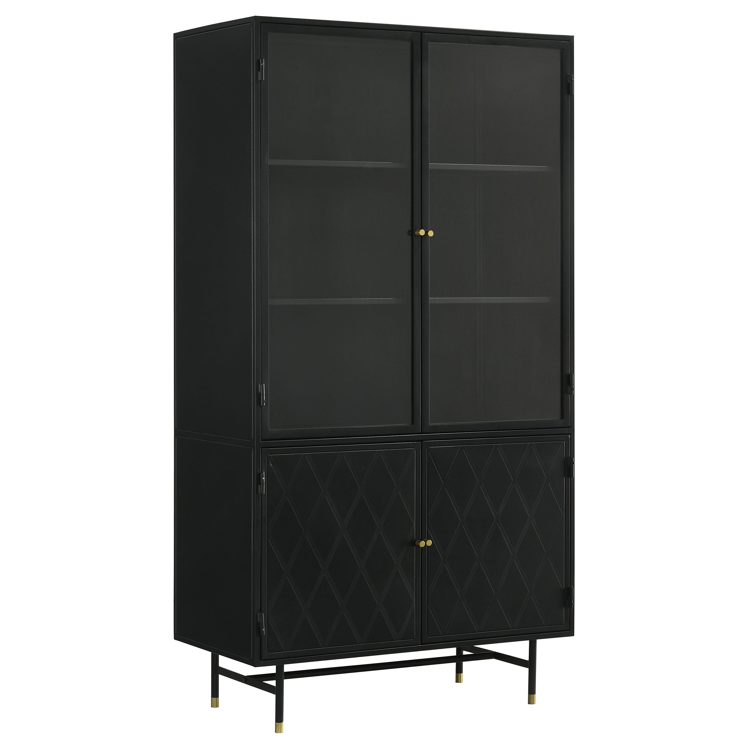 Best Furniture Outlet - Coaster - Santiago 4-door Metal Tall Storage Cabinet Matte Black - 951134