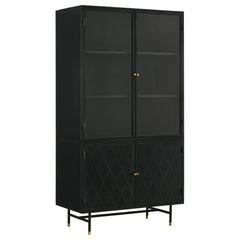 Best Furniture Outlet - Coaster - Santiago 4-door Metal Tall Storage Cabinet Matte Black - 951134