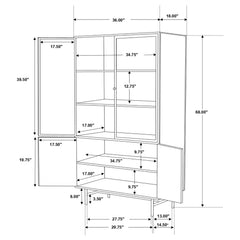 Santiago 4-door Metal Tall Storage Cabinet Matte Black