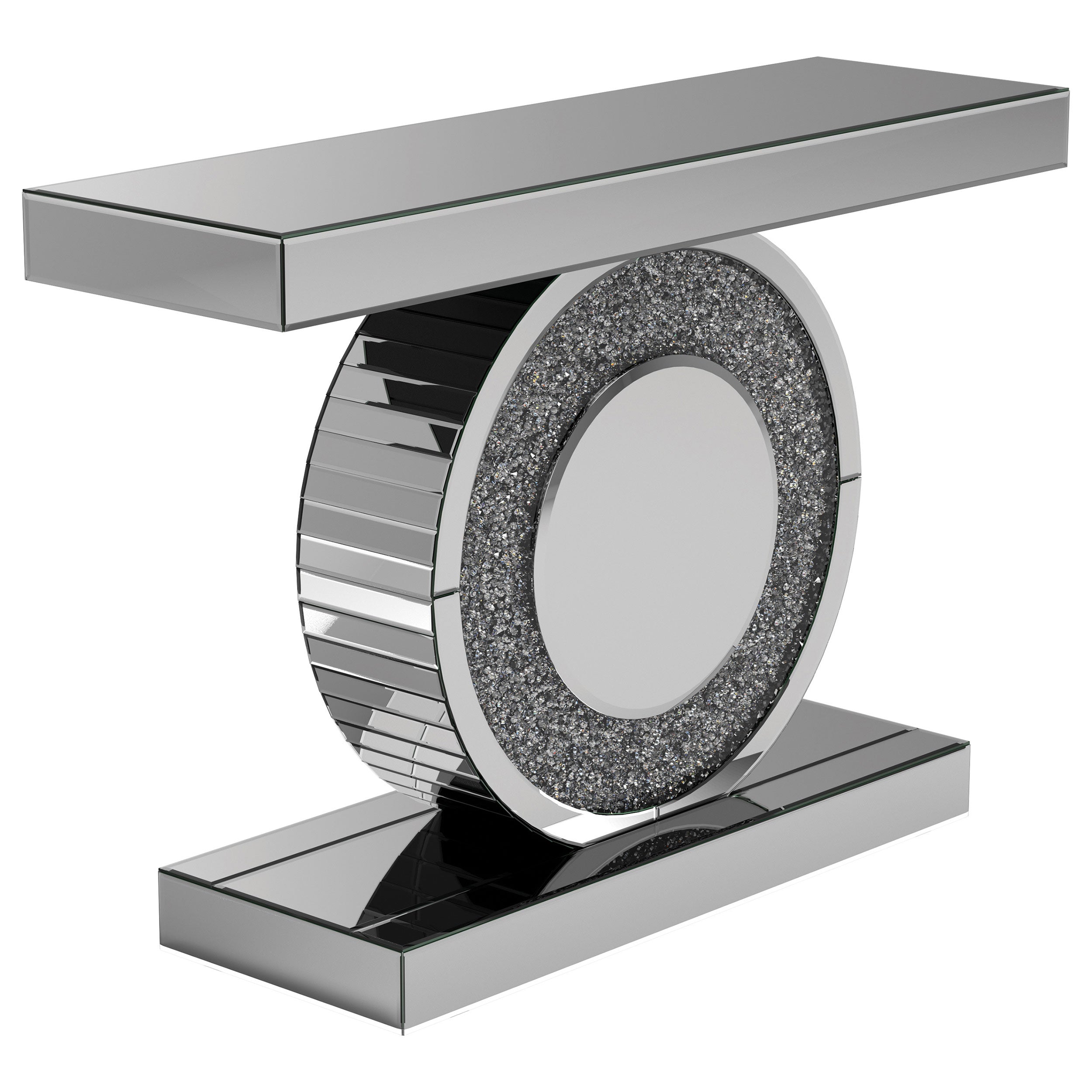 Best Furniture Outlet - Coaster - Bergenia LED Mirrored Entryway Sofa Console Table Silver - 951745