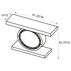 Bergenia LED Mirrored Entryway Sofa Console Table Silver