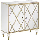 Best Furniture Outlet - Coaster - Astilbe 2-door Mirrored Accent Cabinet Silver and Champagne - 951851