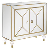Best Furniture Outlet - Coaster - Lupin 2-door Mirrored Storage Accent Cabinet Champagne - 951854