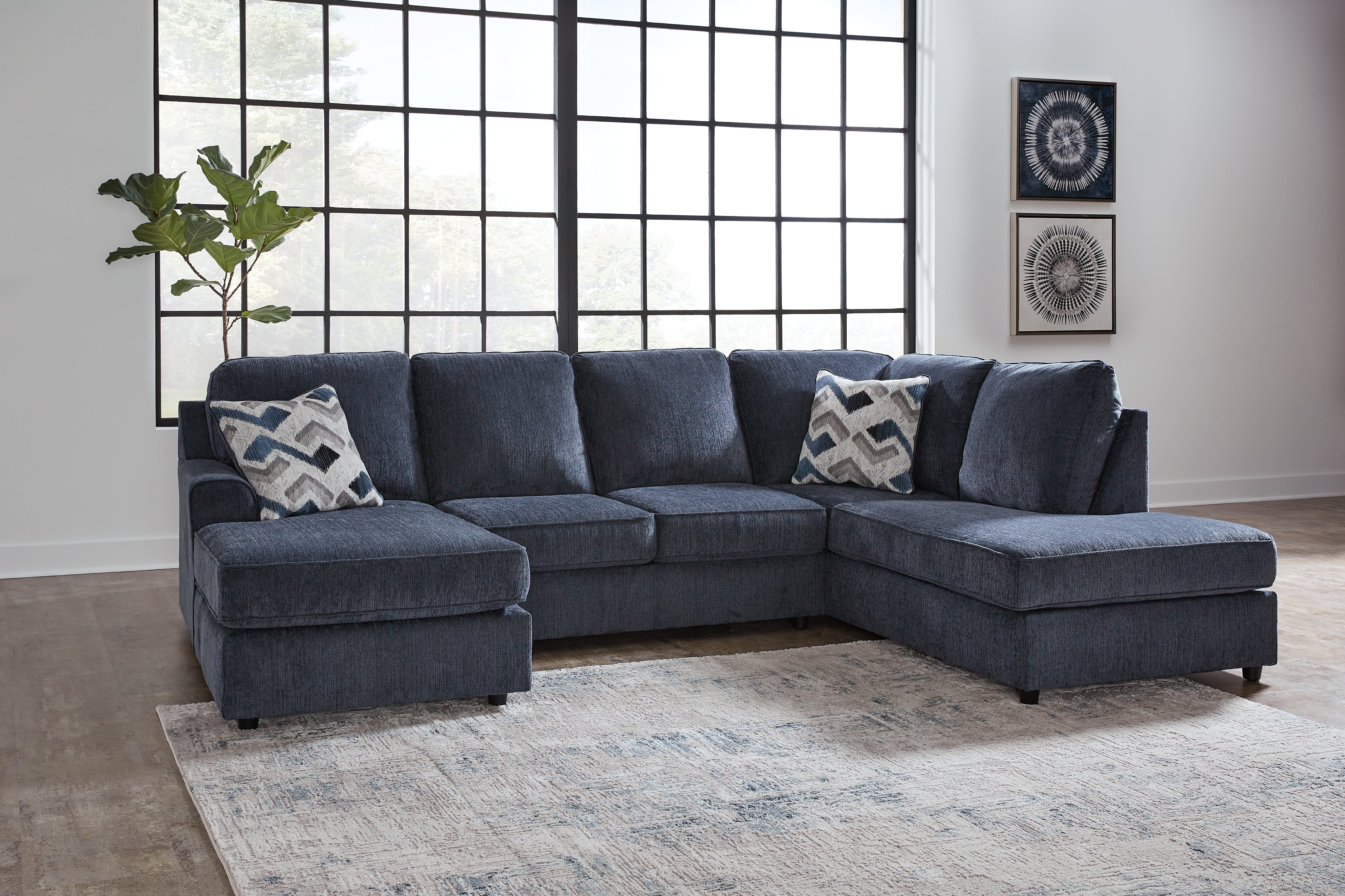 Best Furniture Outlet - Ashley Furniture - Albar Place Sectional - LAF 2-Piece Sectional / Cobalt - 95302S1