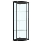 Best Furniture Outlet - Coaster - Zenobia 4-shelf Curio Cabinet Display Case Black - 953234