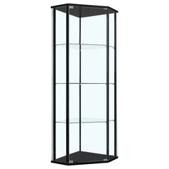 Best Furniture Outlet - Coaster - Zenobia 4-shelf Curio Cabinet Display Case Black - 953234