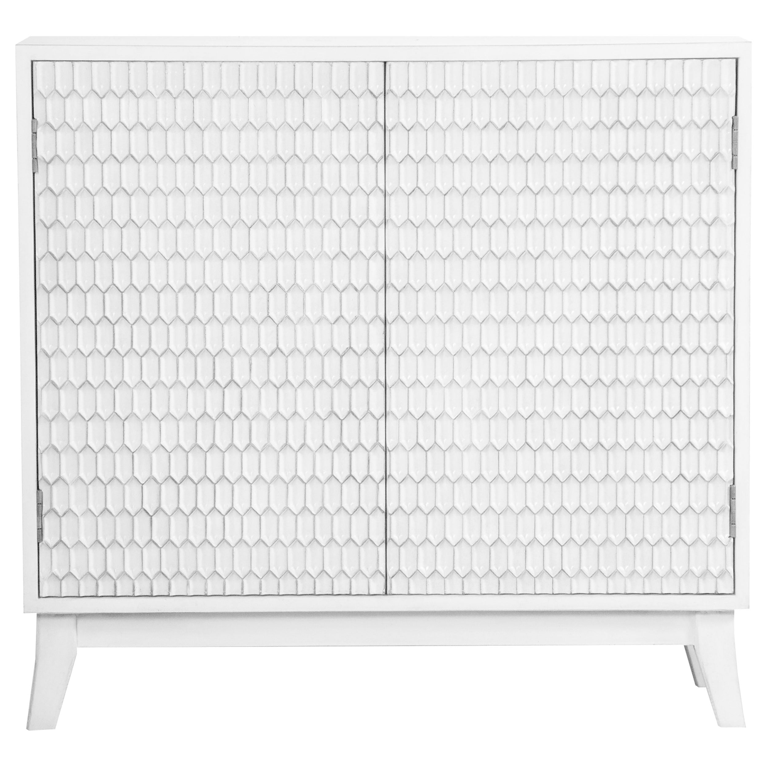 Best Furniture Outlet - Coaster - Gambon 2-door Wood Honeycomb Pattern Accent Cabinet White - 953401