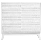 Best Furniture Outlet - Coaster - Gambon 2-door Wood Honeycomb Pattern Accent Cabinet White - 953401