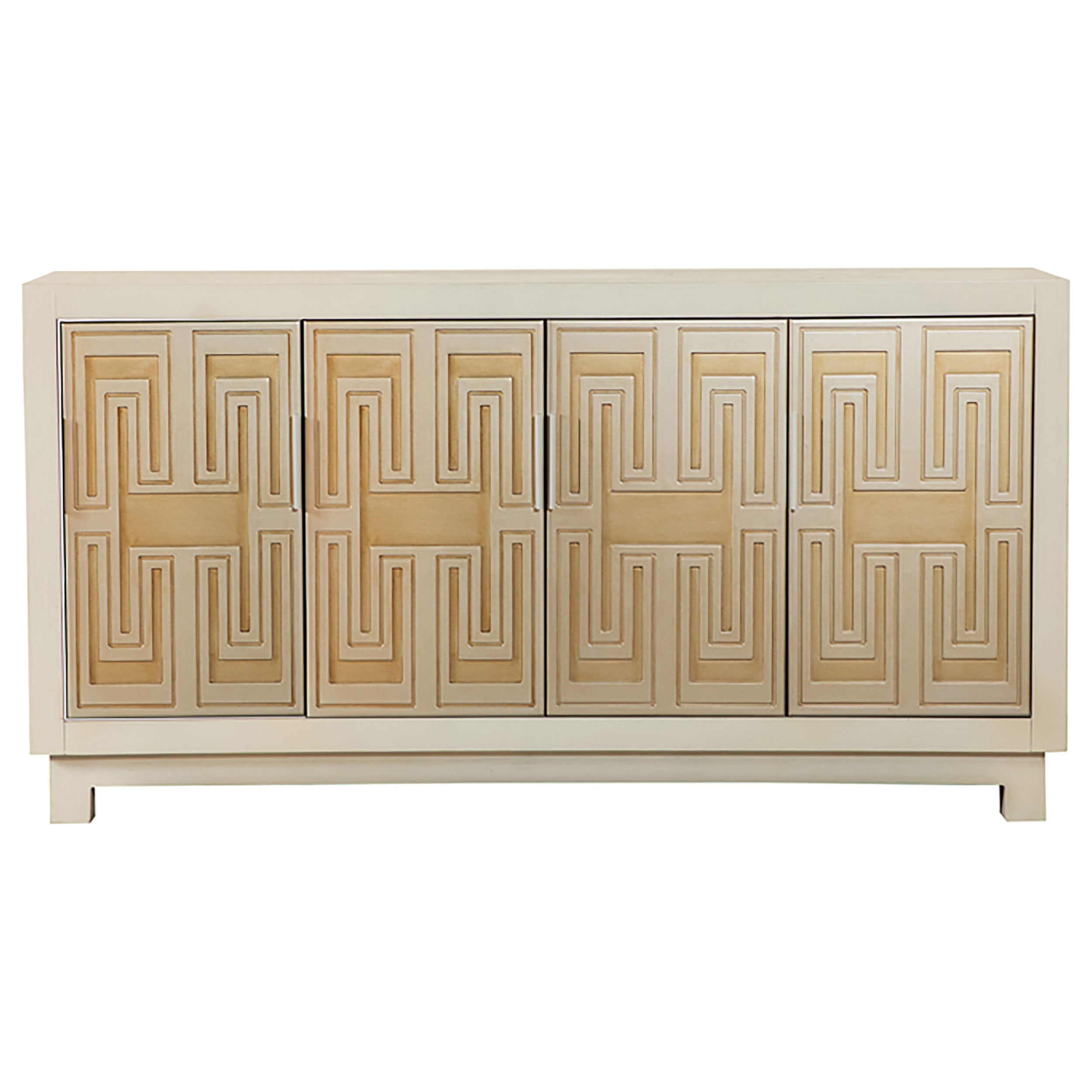 Best Furniture Outlet - Coaster - Voula 4-door Wood Accent Storage Cabinet White and Gold - 953416