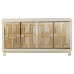 Best Furniture Outlet - Coaster - Voula 4-door Wood Accent Storage Cabinet White and Gold - 953416