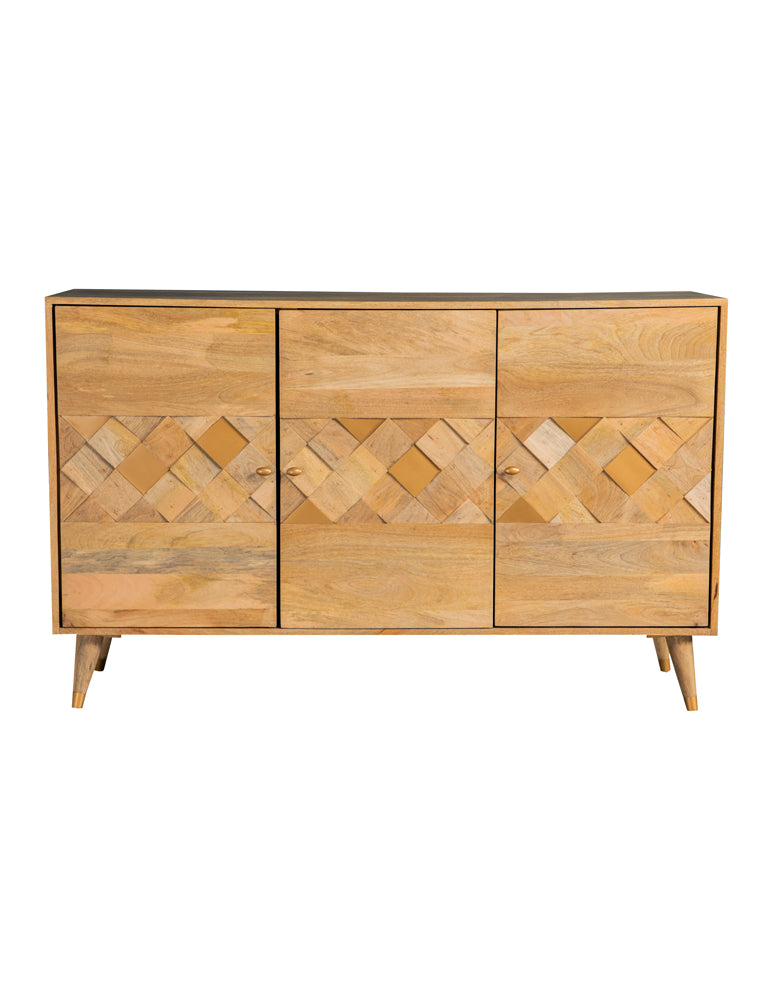 Best Furniture Outlet - Coaster - Alyssum 3-door Mango Wood Accent Cabinet Natural - 953460