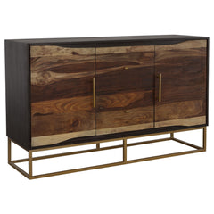 Best Furniture Outlet - Coaster - Zara 2-door 57-inch Wood Accent Storage Cabinet Black Walnut - 953466