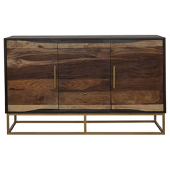 Zara 2-door 57-inch Wood Accent Storage Cabinet Black Walnut