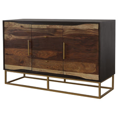 Zara 2-door 57-inch Wood Accent Storage Cabinet Black Walnut