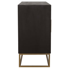 Zara 2-door 57-inch Wood Accent Storage Cabinet Black Walnut