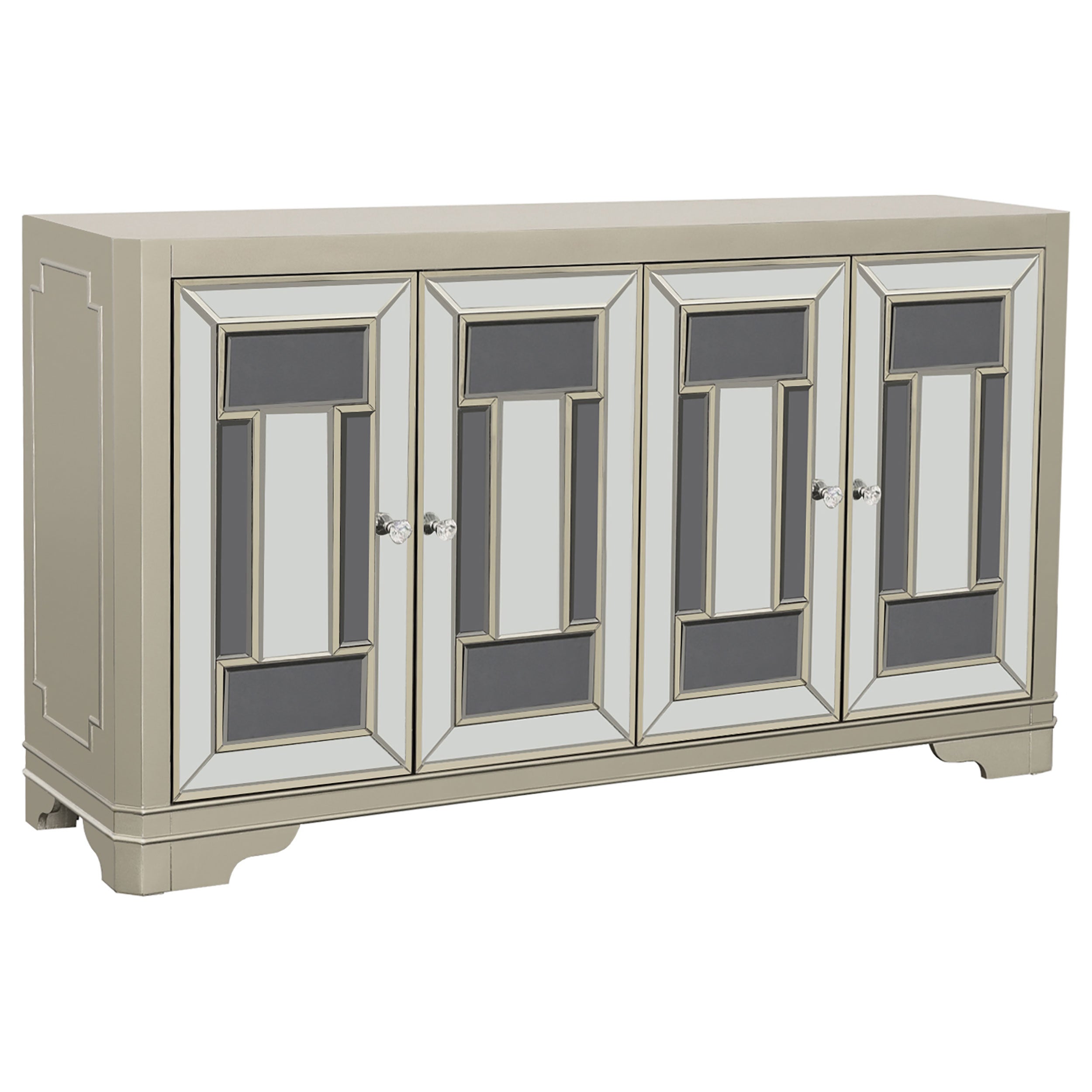 Best Furniture Outlet - Coaster - Toula 4-door Accent Cabinet Smoke and Champagne - 953487