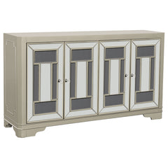 Best Furniture Outlet - Coaster - Toula 4-door Accent Cabinet Smoke and Champagne - 953487