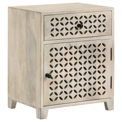 Best Furniture Outlet - Coaster - August 1-drawer Trellis Pattern Storage Cabinet White Washed - 953569