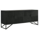Best Furniture Outlet - Coaster - Riddell 4-door Wood Reeding Accent Cabinet Matte Black - 959631