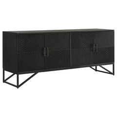 Best Furniture Outlet - Coaster - Riddell 4-door Wood Reeding Accent Cabinet Matte Black - 959631