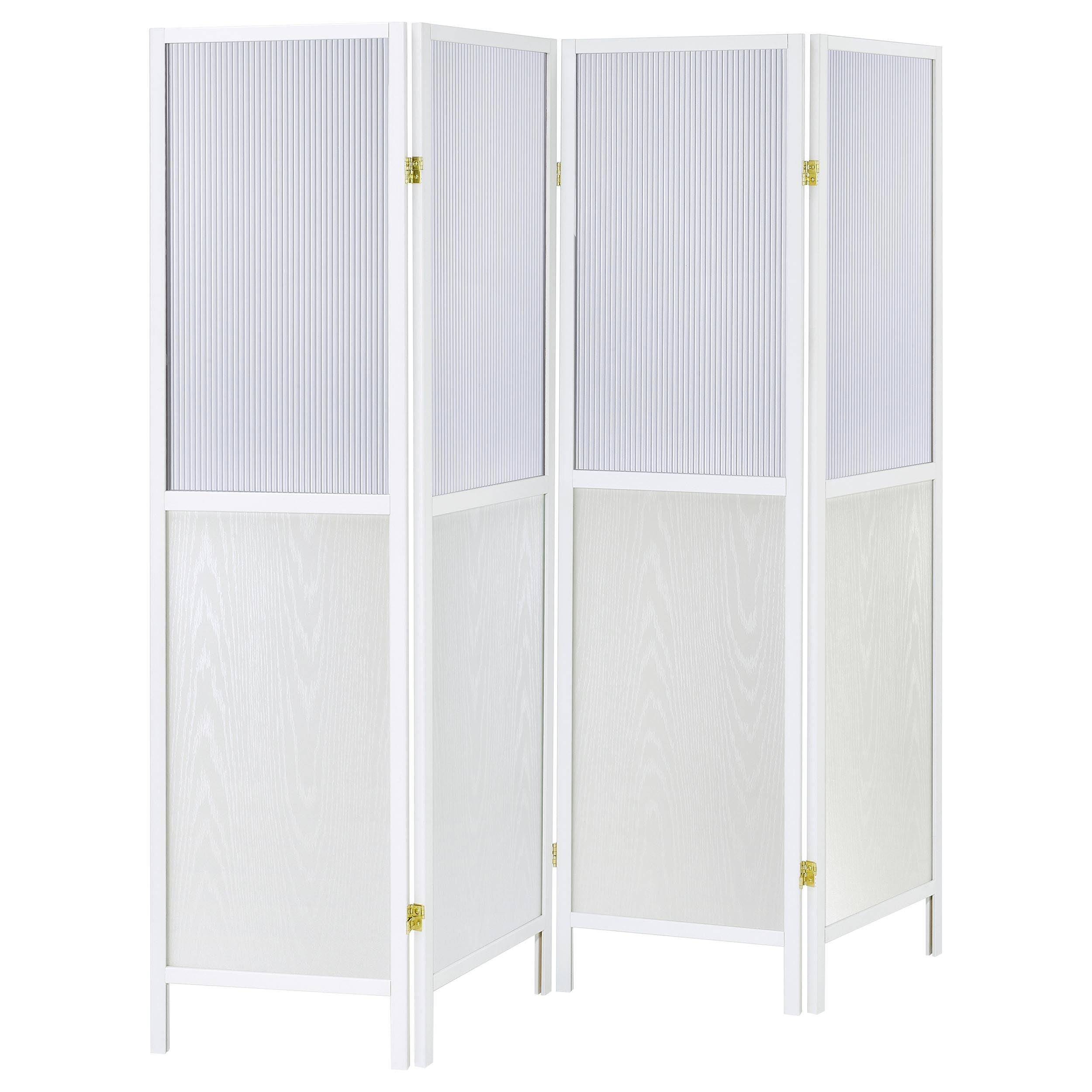 Best Furniture Outlet - Coaster - Mattison 4-Panel Room Divider Folding Shoji Screen White - 960122