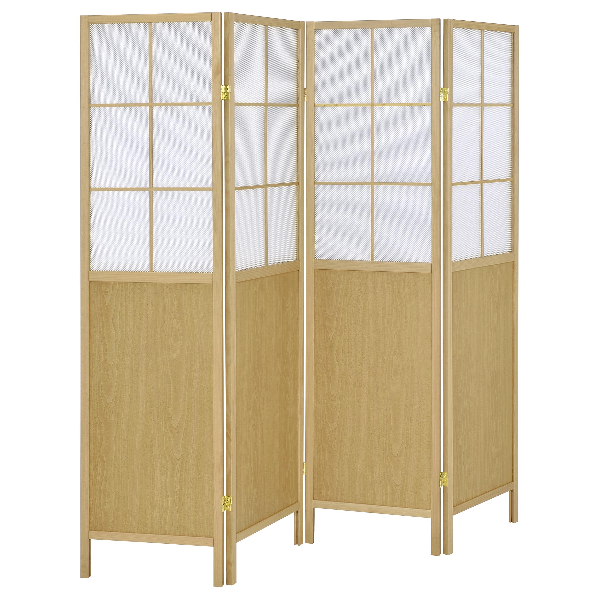 Best Furniture Outlet - Coaster - Edwards 4-Panel Room Divider Folding Shoji Screen Natural - 960123