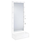 Best Furniture Outlet - Coaster - Spector 1-drawer Lighted Full-Length Floor Mirror White High Gloss - 960954