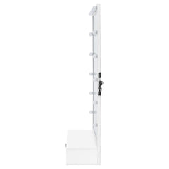 Spector 1-drawer Lighted Full-Length Floor Mirror White High Gloss