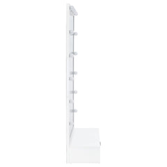 Spector 1-drawer Lighted Full-Length Floor Mirror White High Gloss