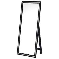 Windrose 28 x 67 Inch Tempered LED Standing Mirror Black