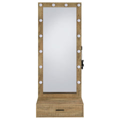 Spector 1-drawer Lighted Full-Length Floor Mirror Mango