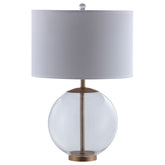 Best Furniture Outlet - Coaster - Kenny 27-inch Drum Shade Clear Glass Table Lamp Brass - 961227