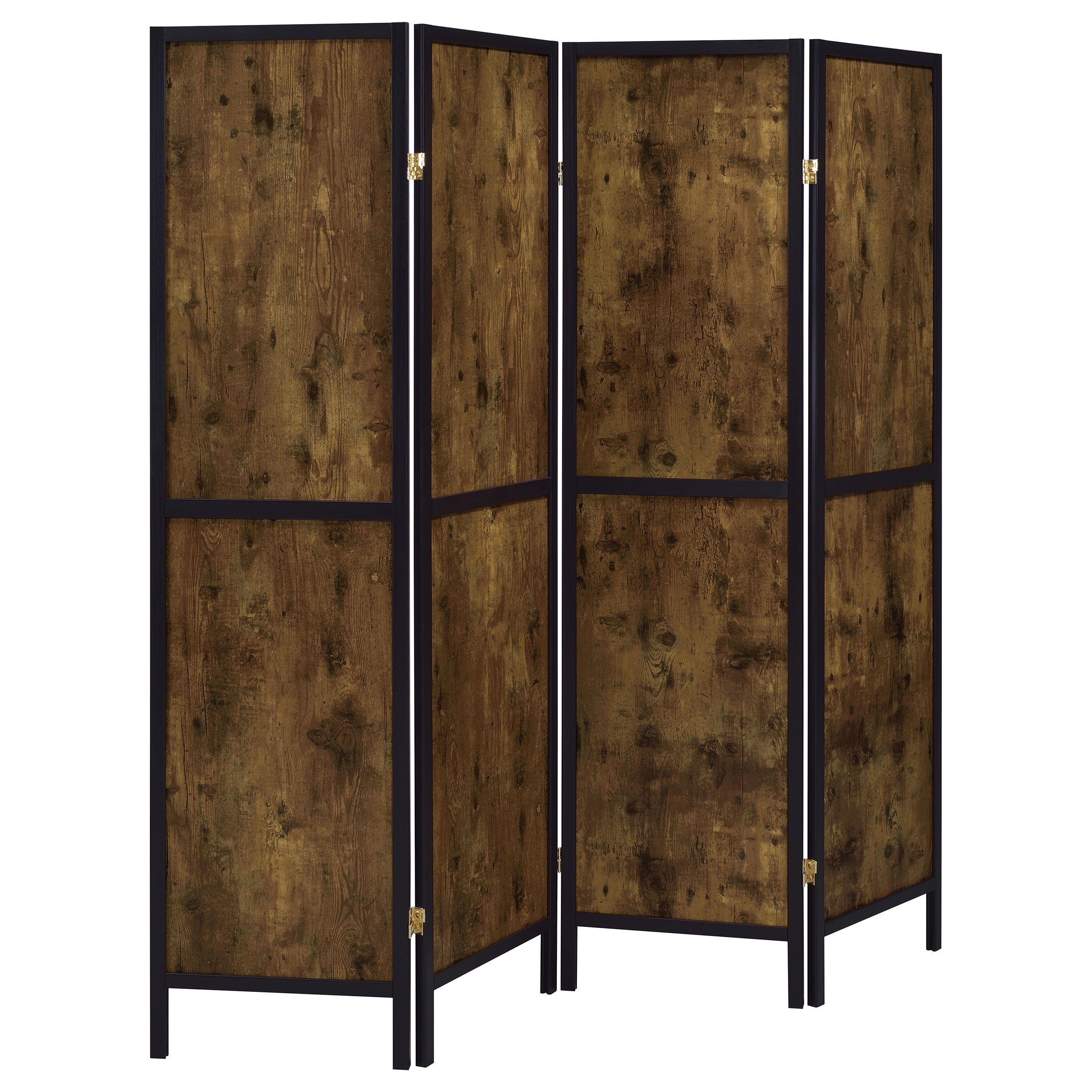 Best Furniture Outlet - Coaster - Deepika 4-Panel Room Divider Folding Screen Rustic Nutmeg - 961413