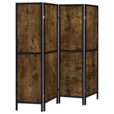 Best Furniture Outlet - Coaster - Deepika 4-Panel Room Divider Folding Screen Rustic Nutmeg - 961413