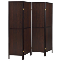 Best Furniture Outlet - Coaster - Deepika 4-Panel Room Divider Folding Screen Rustic Tobacco - 961414